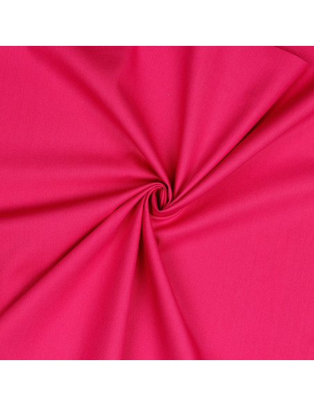 Tissu, Popeline de Coton Unie, Rose Vif, Laize 150 cm, 100% Coton 130g/m²