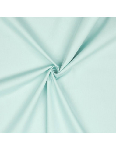 Tissu, Popeline de Coton Unie, Vert Menthe Clair, Laize 150 cm, 100% Coton 195g/m²