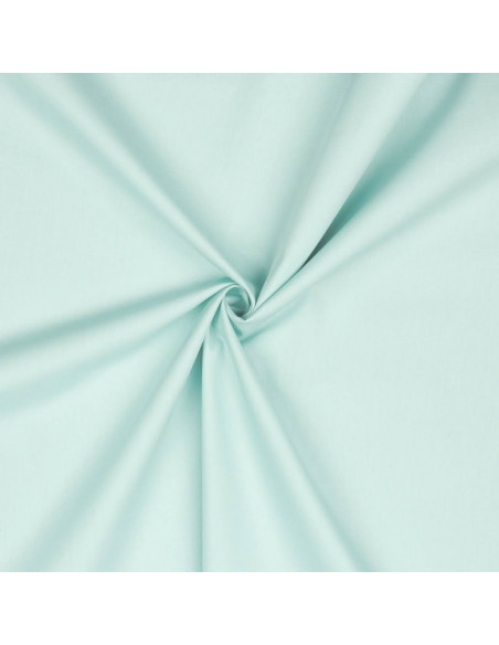 Tissu, Popeline de Coton Unie, Vert Menthe Clair, Laize 150 cm, 100% Coton 195g/m²