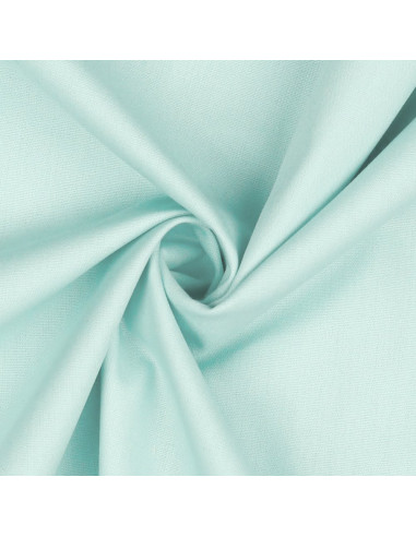 Tissu, Popeline de Coton Unie, Vert Menthe Clair, Laize 150 cm, 100% Coton 195g/m²