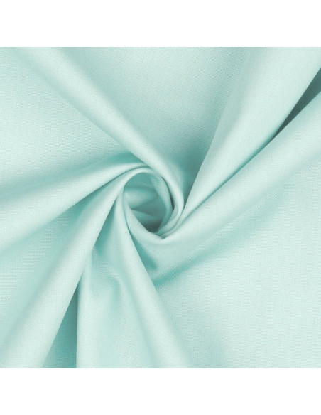 Tissu, Popeline de Coton Unie, Vert Menthe Clair, Laize 150 cm, 100% Coton 195g/m²
