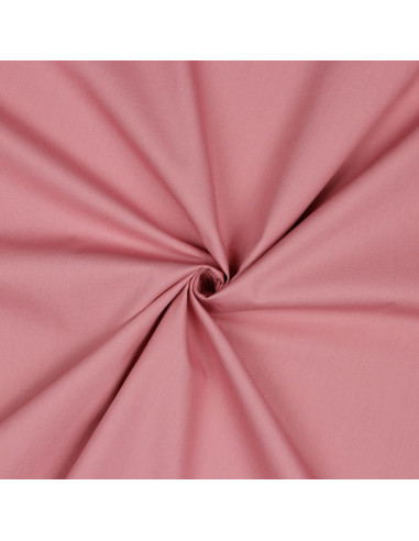 Tissu, Popeline de Coton Unie, Rose Poudré, Laize 150 cm, 100% Coton 195g/m²
