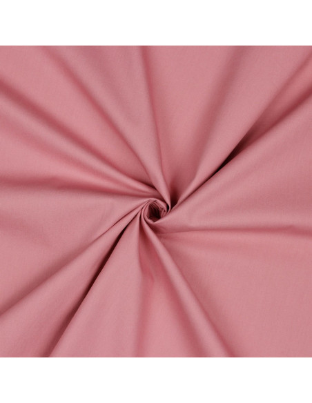 Tissu, Popeline de Coton Unie, Rose Poudré, Laize 150 cm, 100% Coton 195g/m²