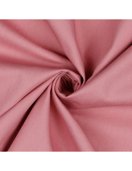 Tissu, Popeline de Coton Unie, Rose Poudré, Laize 150 cm, 100% Coton 195g/m²