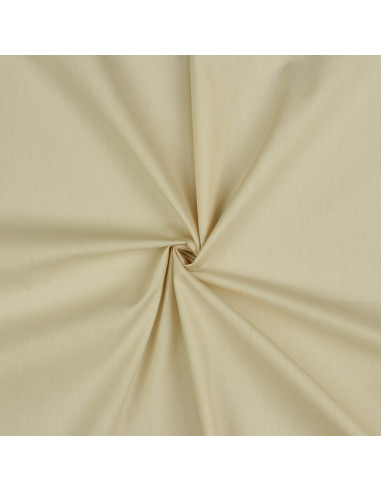 Tissu, Popeline de Coton Unie, Beige, Laize 150 cm, 100% Coton 80g/m²