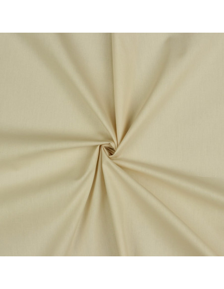 Tissu, Popeline de Coton Unie, Beige, Laize 150 cm, 100% Coton 80g/m²