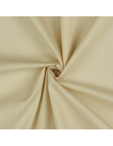 Tissu, Popeline de Coton Unie, Beige, Laize 150 cm, 100% Coton 80g/m²