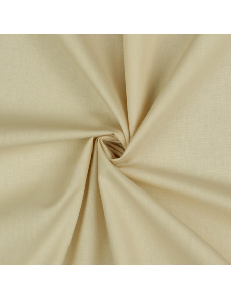 Tissu, Popeline de Coton Unie, Beige, Laize 150 cm, 100% Coton 80g/m²