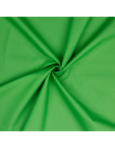 Tissu, Popeline de Coton Unie, Vert Prairie, Laize 150 cm, 100% Coton 130g/m²