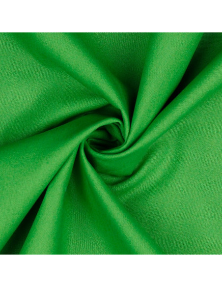 Tissu, Popeline de Coton Unie, Vert Prairie, Laize 150 cm, 100% Coton 130g/m²