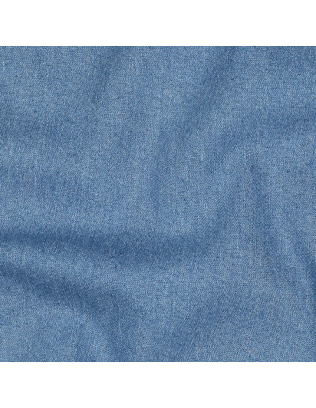 Tissu, Jean Stretch Uni, Bleu Clair, Laize 150 cm, Coton Recyclé 255g/m²