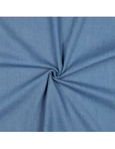 Tissu, Jean Stretch Uni, Bleu Clair, Laize 150 cm, Coton Recyclé 255g/m²
