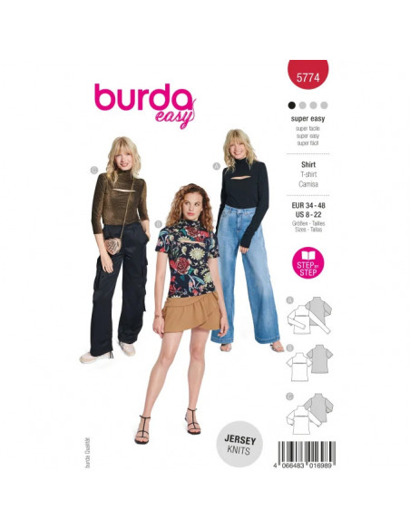 Patron Burda 5774 - T-shirt et col roulé