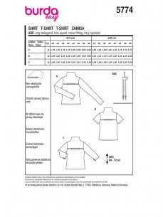 Patron Burda 5774 - T-shirt et col roulé 2