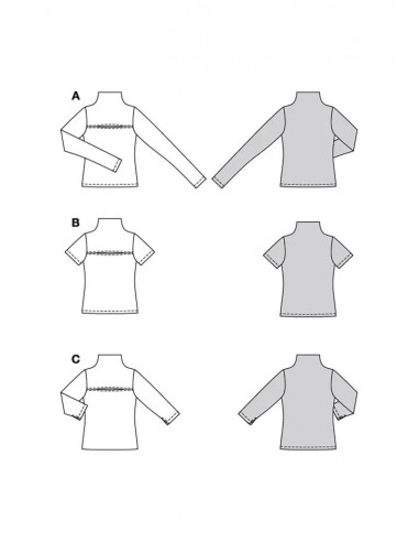 Patron Burda 5774 - T-shirt et col roulé