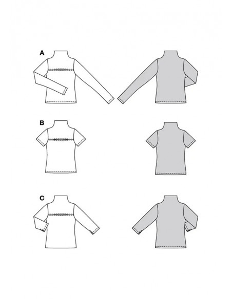Patron Burda 5774 - T-shirt et col roulé