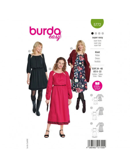 Patron Burda 5772 - Robes de fête ou décontractée