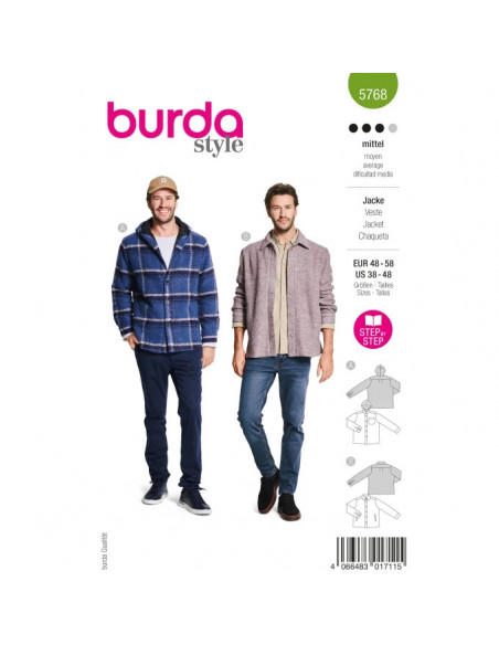 Patron Burda 5768 - Veste légère et cardigans
