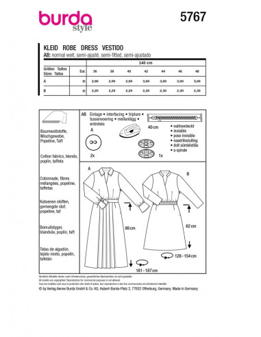 Patron Burda 5767 - Robes intemporelles