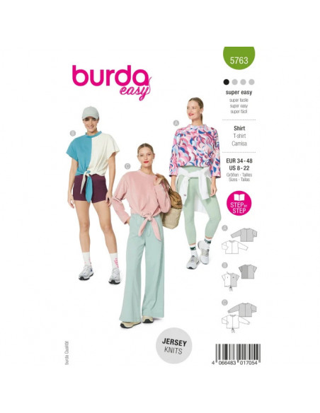 Patron Burda 5763 - T-shirt large et court