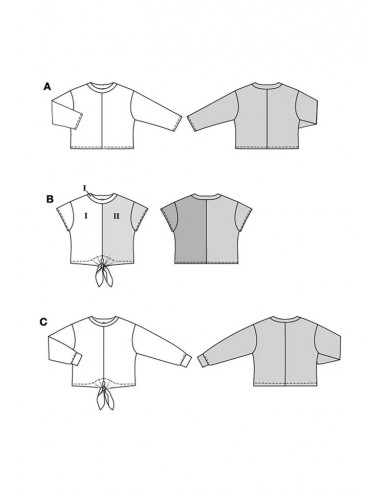 Patron Burda 5763 - T-shirt large et court