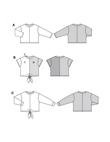 Patron Burda 5763 - T-shirt large et court