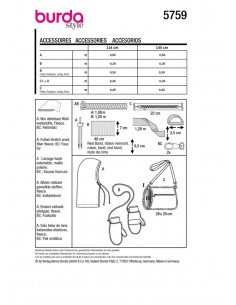 Patron Burda 5759 - Accessoires Automne/Hiver 2
