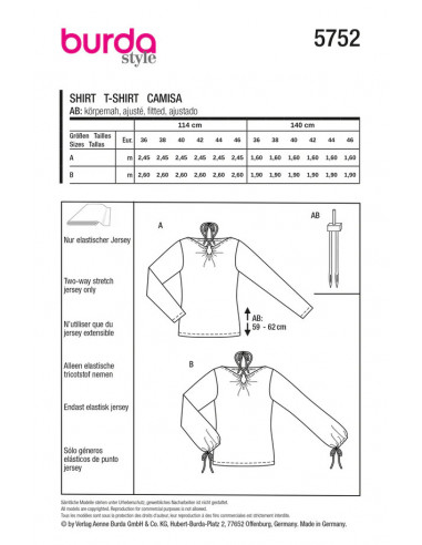 Patron Burda 5752 - Top