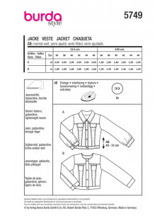 Patron Burda 5749 - Veste 2