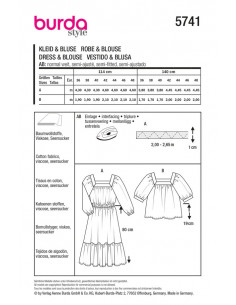 Patron Burda 5741 - Robe & Blouse 2