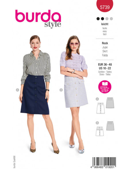Patron Burda 5739 - Jupe