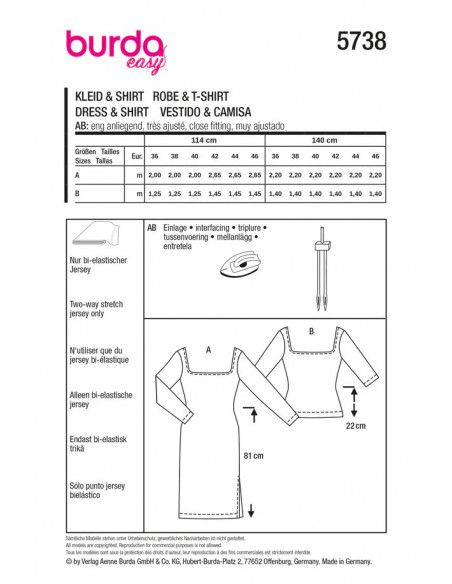 Patron Burda 5738 - Robe & Top