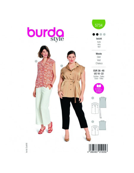 Patron Burda 5734 - Gilet