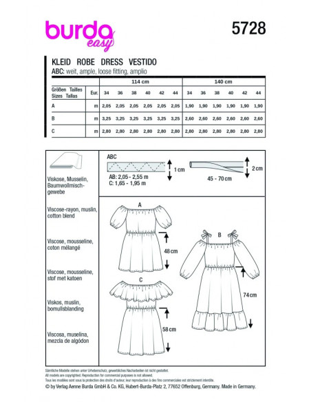 Patron Burda 5728 - Robe