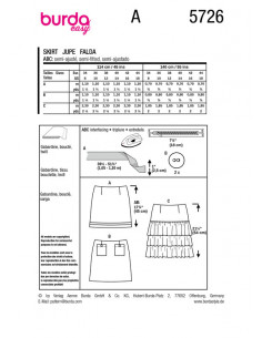 Patron Burda 5726 - Jupe 2