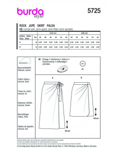 Patron Burda 5725 - Jupe 2