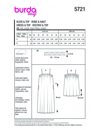 Patron Burda 5721 - Robe & Top