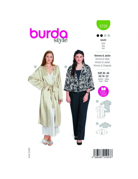 Patron Burda 5720 - Kimono & Veste