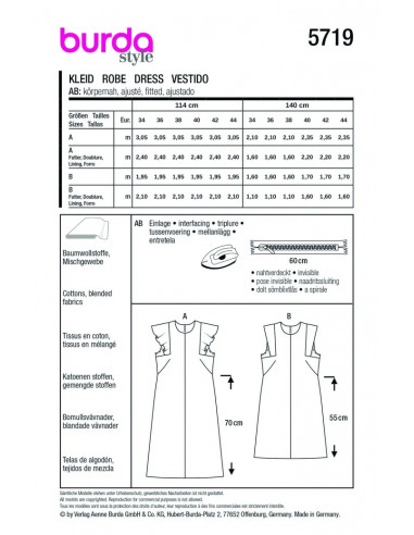 Patron Burda 5719 - Robe