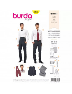 Patron Burda 3403 Gilet & accessoires