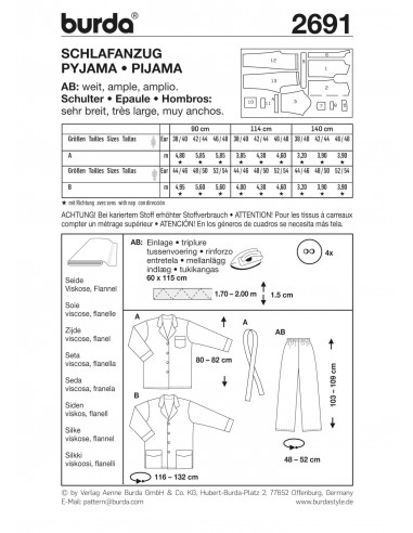 Patron Burda 2691 Pyjama