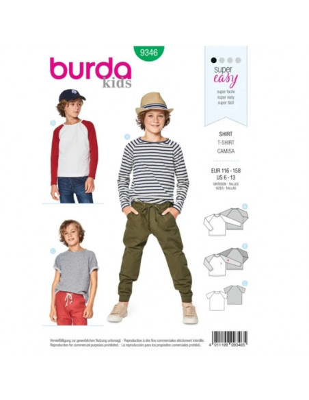 Patron Burda  Kids 9346 T shirt