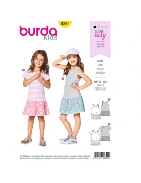 Patron Burda  Kids 9341 Robe