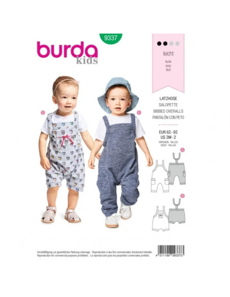 Patron Burda  Kids 9337 Salopette