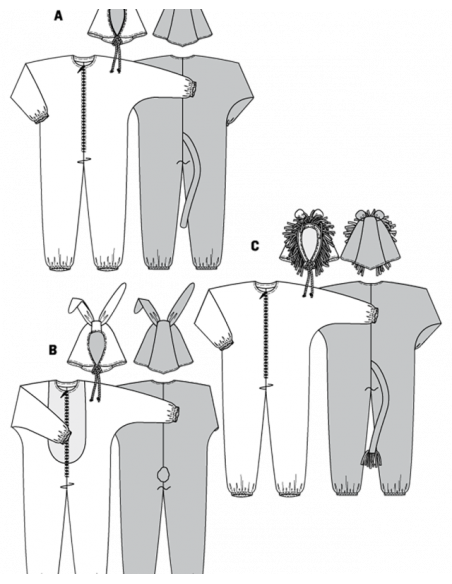 Patron Burda Carnaval 3576 - Déguisement Combinaison Animaux Adulte