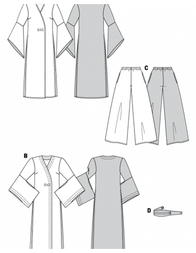 Patron Burda Carnaval 3044 - Déguisement asiatiques