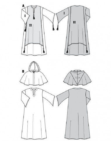 Patron Burda Carnaval 2822 - Déguisement Moine & Cheik Arabe Homme