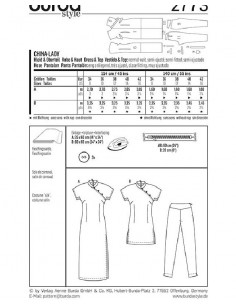 Patron Burda Carnaval 2773 - Déguisement Suzie Wong Femme 2