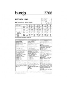 Patron Burda Carnaval 2768 - Déguisement Historique Robes 'Louis - Philippe' 1848 Femme 2