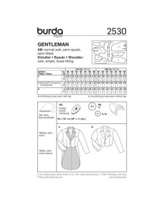 Patron Burda Carnaval 2530 - Déguisement  Veste Gentleman & Highlander Homme 2